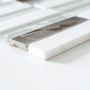 MOSAIK WELSCHEIT RECTANGLE GLAS/STEN VIT 30X30CM PRIS PER ARK