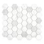 MOSAIK EMILY HEXAGON WHITE GLASS PRIS PER ARK
