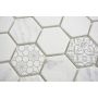 MOSAIK EMILY HEXAGON WHITE GLASS PRIS PER ARK