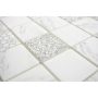 MOSAIK GLAS CARRARA VIT/GRÅ 30X30CM PRIS PER ARK