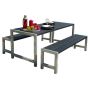 TRÄDGÅRDSMÖBEL PLUS BORD/BÄNKSET 186X77CM SVART