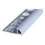 KAKELLIST RUND MATT ALUMINIUM 12 MM 2,5M