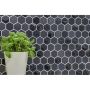 MOSAIK HEXAGON CRYSTAL STENMIX 3D SVART 5,5X5,X5CM PRIS PER ARK