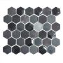 MOSAIK HEXAGON CRYSTAL STENMIX 3D SVART 5,5X5,X5CM PRIS PER ARK