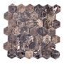 MOSAIK HEXAGON MARBLE EMPERADO 29,8X30,5CM PRIS PER ARK