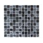 MOSAIK GLOBE MIX BLACK/GREY GLASS  PRIS PER ARK