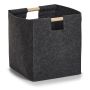 FÖRVARINGSKORG ZELLER FILT/TRÄ ANTRACIT 30X30X35 CM