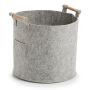 FÖRVARINGSKORG ZELLER FILT/TRÄ GRÅ Ø35X32,5 CM