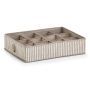 FÖRVARINGSLÅDA ZELLER STRIPES FLEECE BEIGE 44X34 CM
