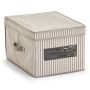 FÖRVARINGSLÅDA ZELLER STRIPES FLEECE BEIGE 30X39,5 CM