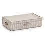 FÖRVARINGSLÅDA ZELLER STRIPES FLEECE BEIGE 61,5X38 CM