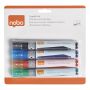 WHITEBOARDPENNOR NOBO BLÄCK MEJSELSPETS BLANDADE FÄRGER 4ST  