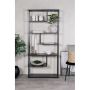 HYLLA VENTURE HOME STAAL 188X85X35CM SVART