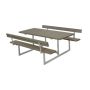 TRÄDGÅRDSMÖBEL PLUS BORD/BÄNKSET BASIC 2 RYGGSTÖD GRÅBRUN 