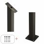 STÅLSTOLPE PLUS MED FOT FÖR TRAPPRÄCKE 4,5X4,5X87,1/80,4CM L:130MM SVART
