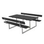TRÄDGÅRDSMÖBEL PLUS BORD/BÄNKSET BASIC 2 RYGGSTÖD SVART