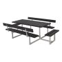 TRÄDGÅRDSMÖBEL PLUS BORD/BÄNKSET BASIC 2 RYGGSTÖD SVART KOMPOSIT