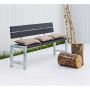 BÄNK PLUS MED RYGGSTÖD 176X81X38CM SVART