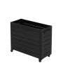 BLOMLÅDA PLUS CUBIC MED HJUL 120X50X98CM75MM SVART