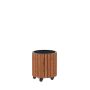 PLANTERINGSLÅDA PLUS CIRCLE M/HJUL THERMOWOOD Ø40X45CM BRUN