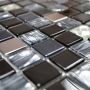 MOSAIK DIAMOND SQUARE MIX BLACK GLASS PRIS PER ARK