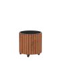 PLANTERINGSLÅDA PLUS CIRCLE M/HJUL THERMOWOOD Ø55X55CM BRUN