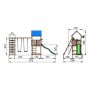 LEKTORN JUNGLE GYM CASTLE INKL KLÄTTERVÄGG, SANDLÅDA, 2 GUNGOR