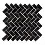 MOSAIK HERINGBONE SVART BLANK 30X30CM PRIS PER ARK