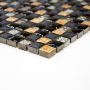 MOSAIK SQUARE MIX RESIN/STEN SVART 1,5X1,5CM PRIS PER ARK