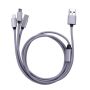 USB KABEL VOLTOMAT 3-IN-1 1M GRÅ                    