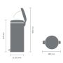 PEDALHINK BRABANTIA NEW ICON METALLIC GRÅ 30L