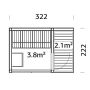 BASTUSTUGA PALMAKO SARAH OBEHANDLAD 7,1m² 