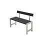 BÄNK PLUS MED RYGGSTÖD SVART 127X50X75 CM