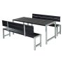 TRÄDGÅRDSMÖBEL PLUS BORD/BÄNKSET 2 RYGGSTÖD SVART