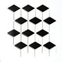 MOSAIK 3D CUBE SVART/VIT BLANK 4,8X4,8CM PRIS PER ARK
