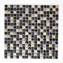 MOSAIK SQUARE MIX RESIN/STEN SVART 1,5X1,5CM PRIS PER ARK
